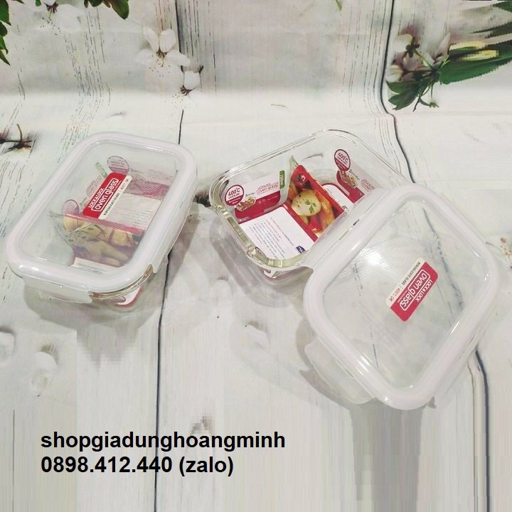 [HCM]hộp cơm thủy tinh lock&lock - hộp cơm thủy tinh lock&lock 2 ngăn