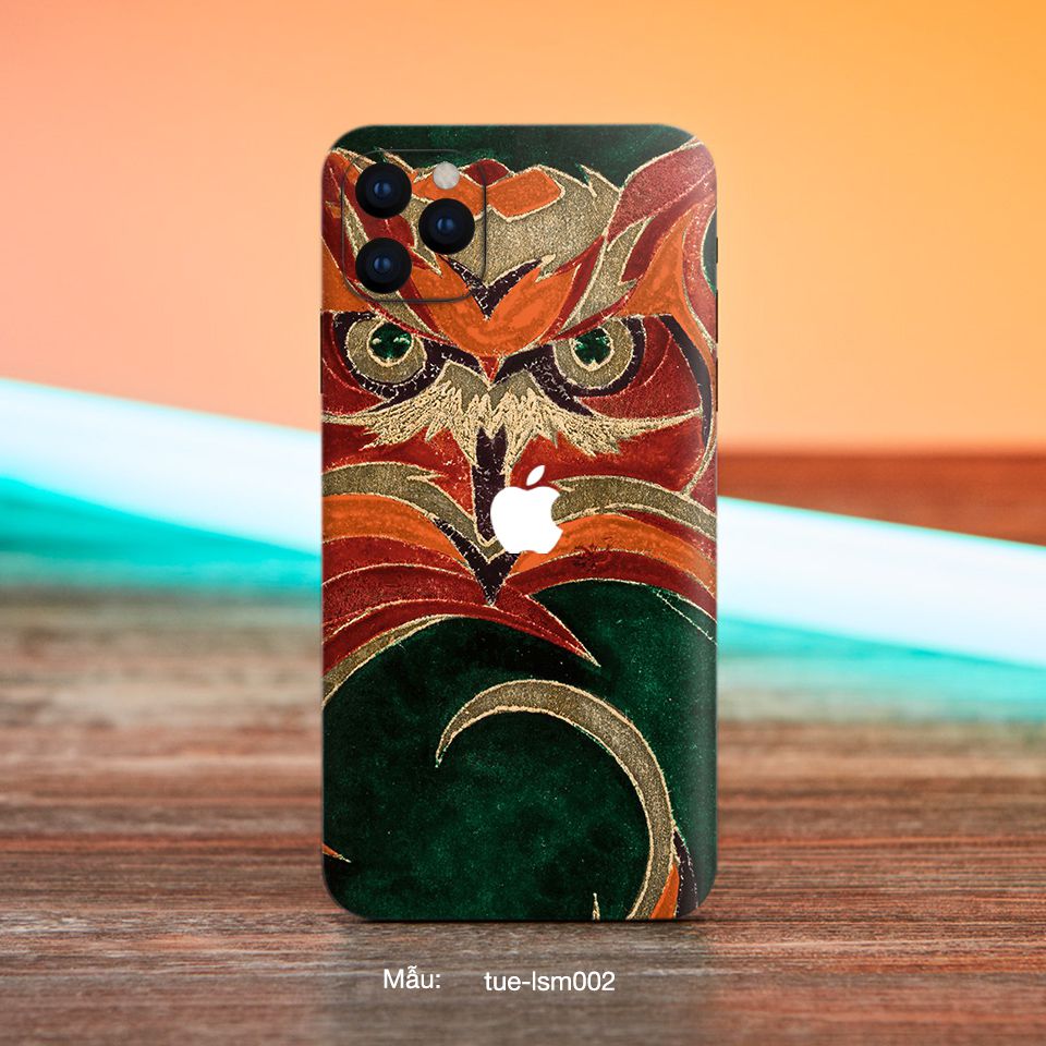 Miếng dán Skin mẫu Athena Noctua - lsm002 cho iPhone 7 Plus, 8 Plus, X, XS, XS Max, 11, 11 Pro, 11 Pro Max