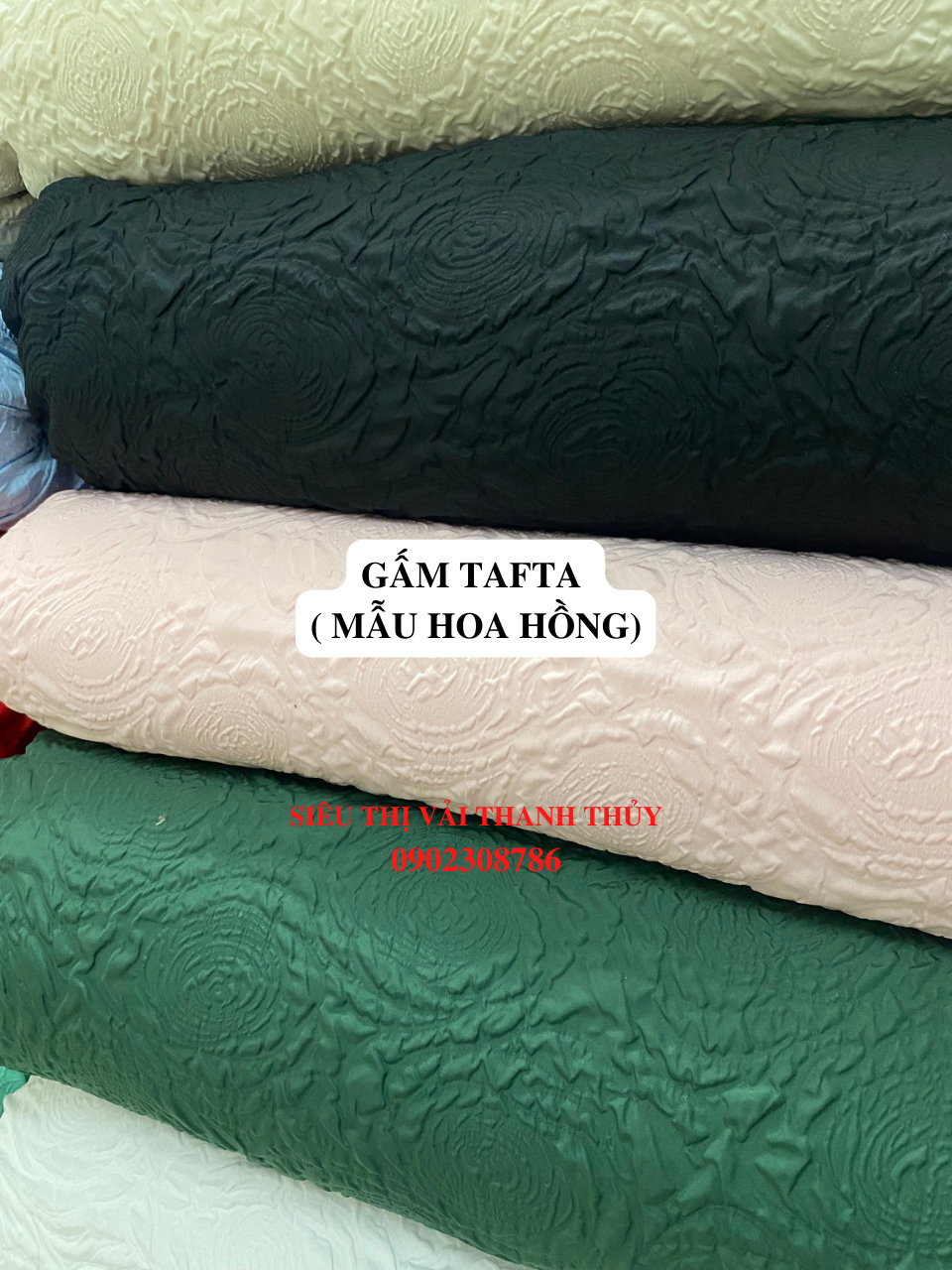 GẤM TAFTA 2 DA ( MẪU HOA HỒNG)