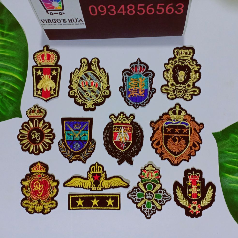 Bộ 5 Sticker Huy Hiệu Thêu Ủi Cao Cấp (Ảnh Thực Tế 100%)