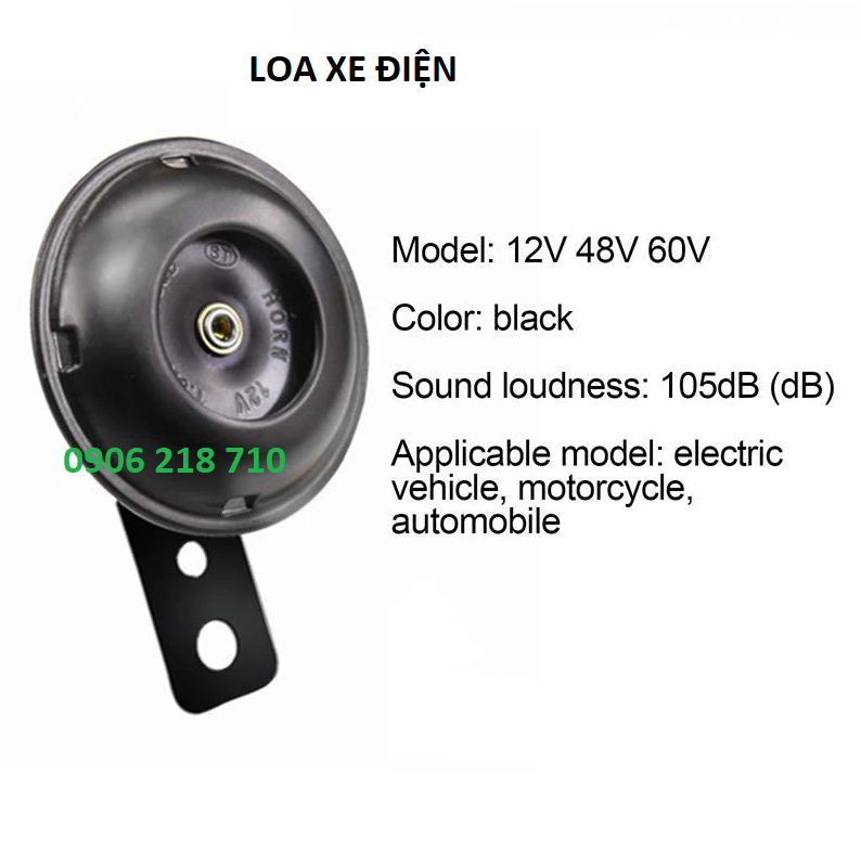 Còi 12v, 48v,60v xe đạp điện, xe máy điện