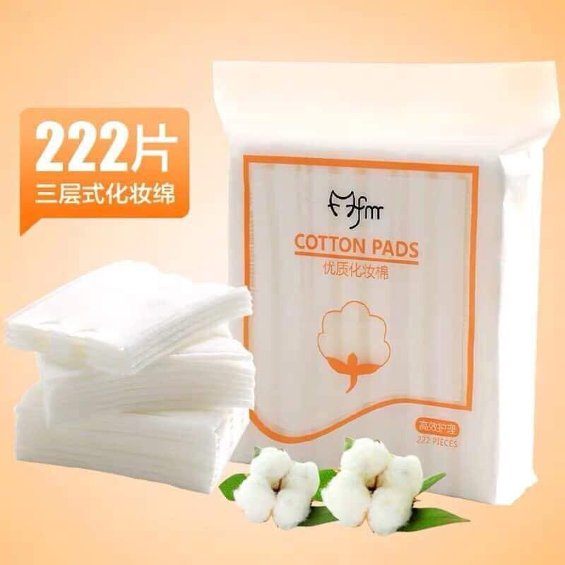 Gói 222 miếng bông tẩy trang 100% cotton mềm mại