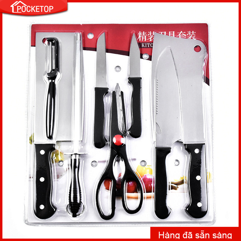 Bộ dao nhà bếp POCKETOP 8 món chuyên nghiệp bằng thép không rỉ