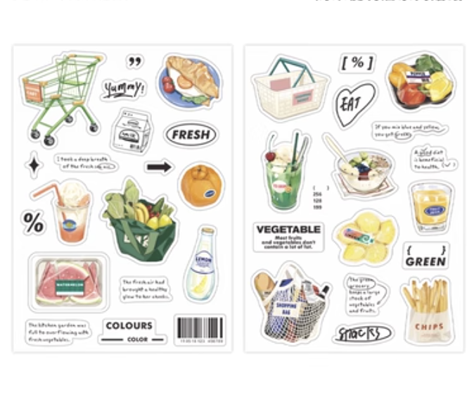 Bộ 2 tấm sticker style Hàn Papermore Weekend vlog trang trí sổ tay journal | BSB308