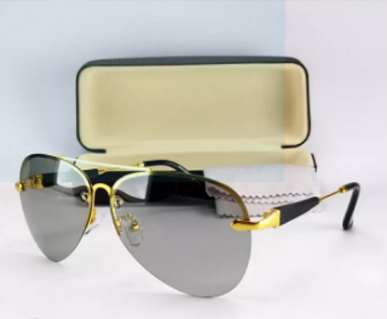 Mắt kính nam đổi màu dùng cả ngày và đêm, tròng Polarized phân cực không vỡ, chống nắng, chống tia UV -Kính nam đi đêm form vuông, gọng kim loại, tròng Polarized không vỡ