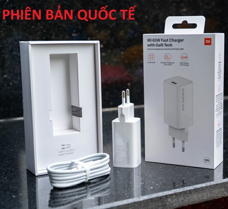 Củ sạc nhanh xiaomi gan 65w typec ad65g kèm theo dây sạc type c