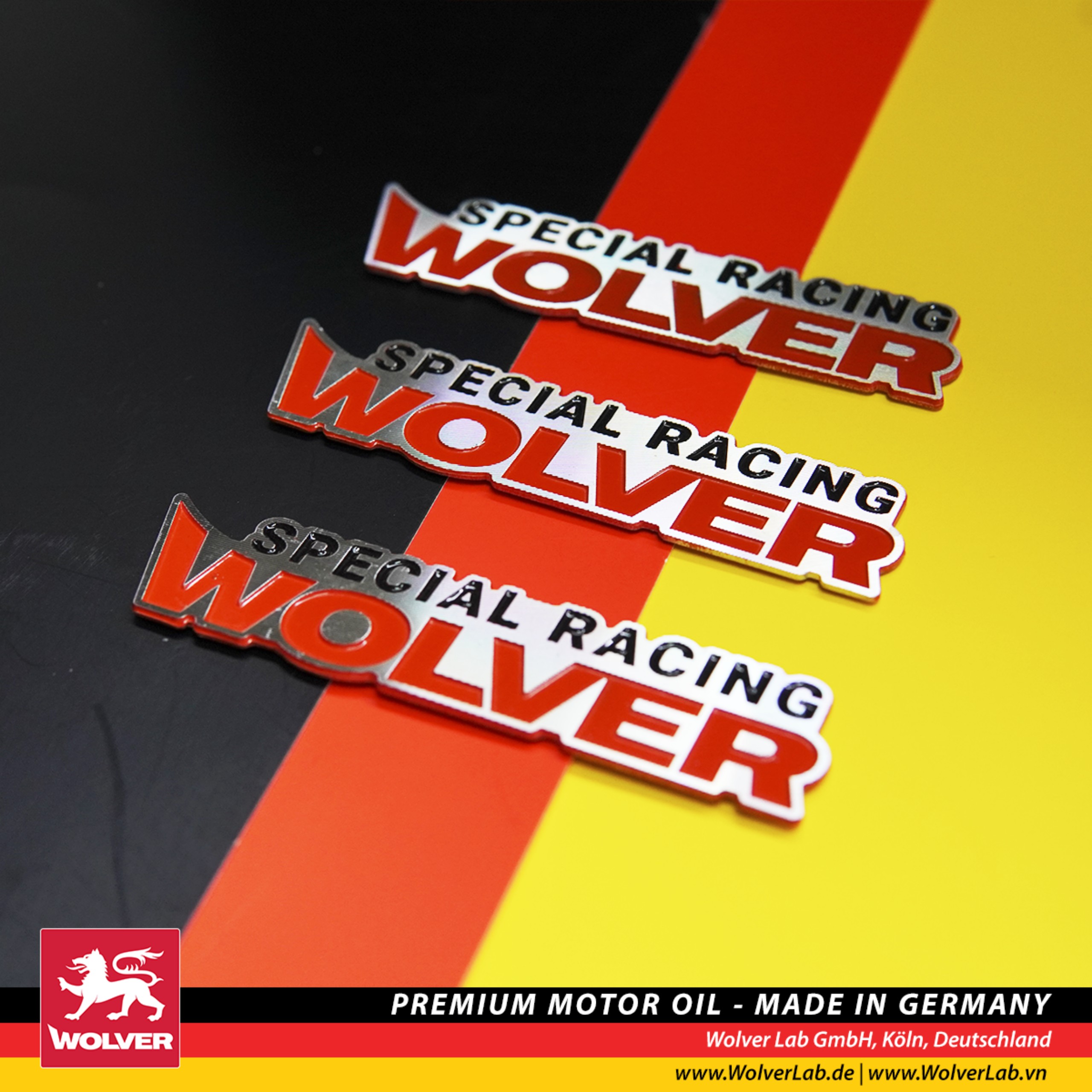 [HẺM NHỚT] Tem nhôm xước CNC Wolver Special Racing dán xe