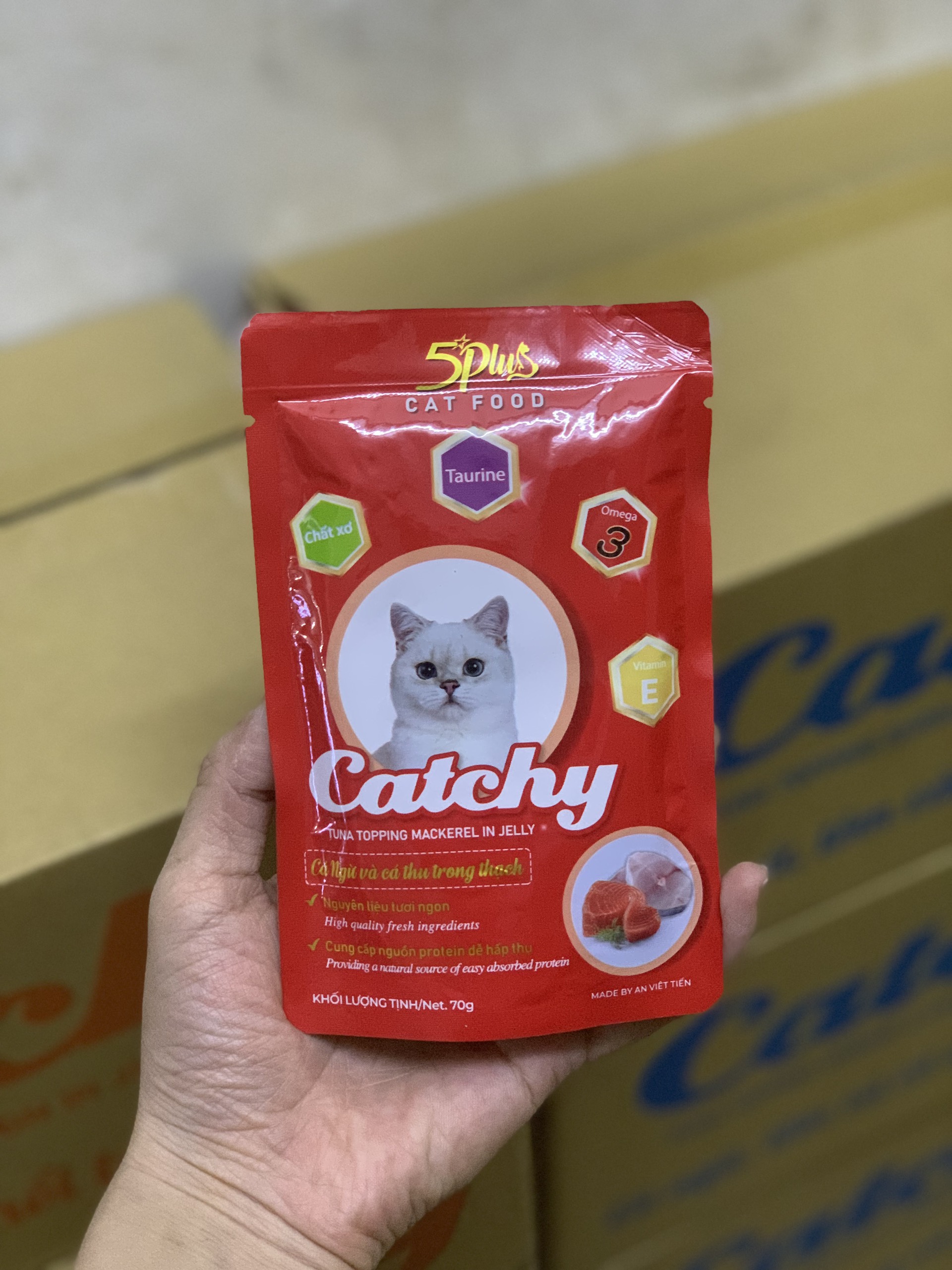 Pate Cho Mèo 5plus Catchy 70g, Pate Mèo Catchy 70g