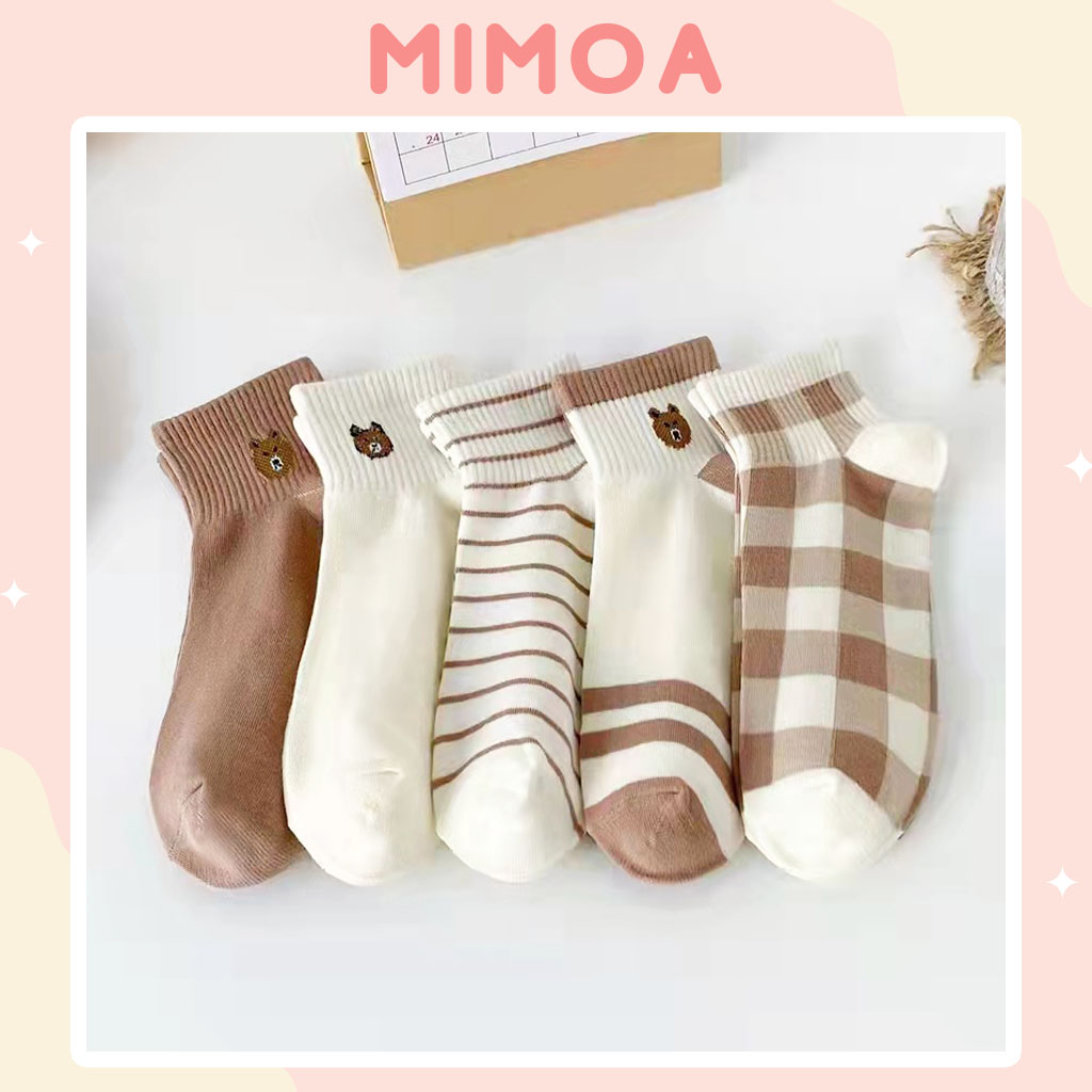[Set 5] Tất vớ nữ mặt gấu dễ thương