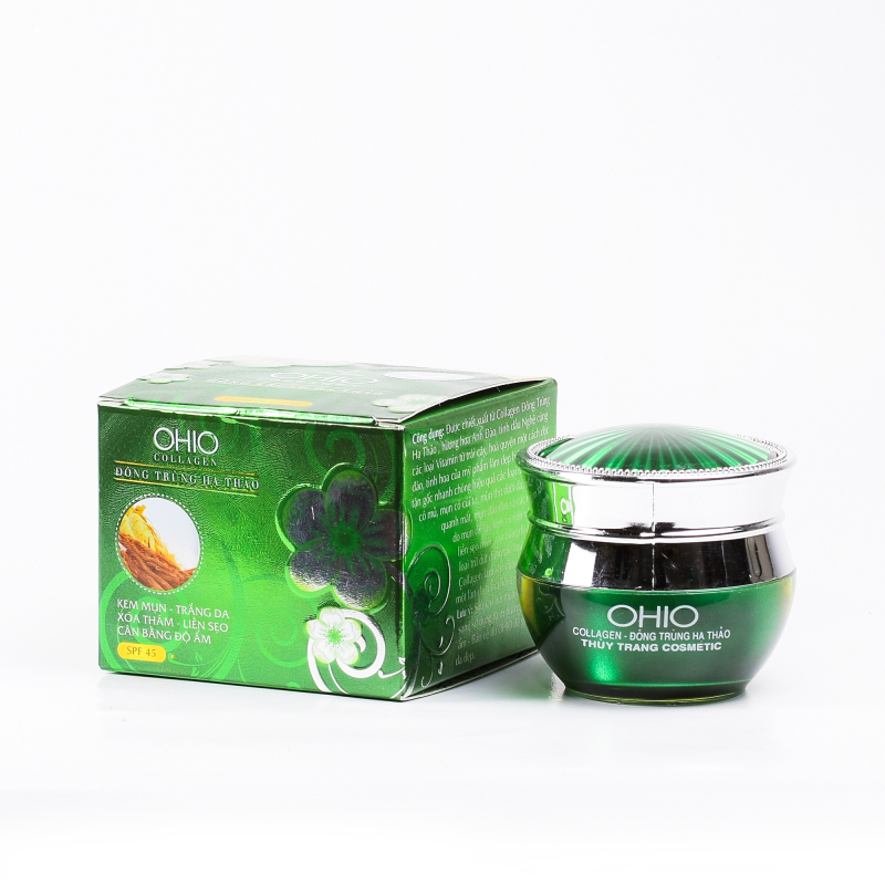 Kem Mụn, Trắng da, Xóa thâm, Liền sẹo, Cân bằng độ ẩm OHIO Collegen - Đông Trùng Hạ Thảo (20g) giá rẻ