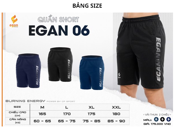 Quần Short Thể thao Egan 06 ( co giãn 4 chiều )