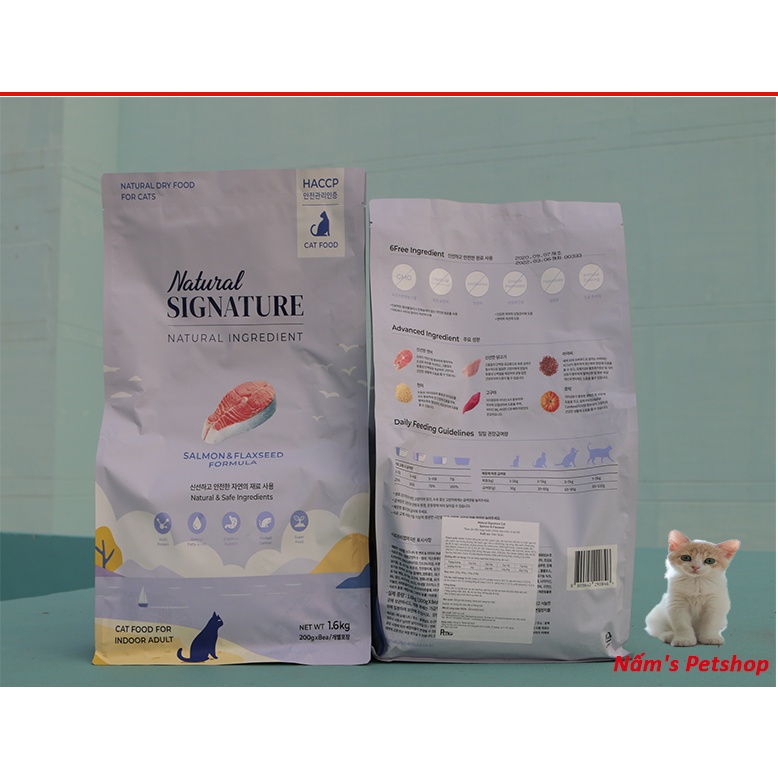 [1,6kg tặng 200g] Hạt Hữu Cơ Natural Signature Cho MÈO Mọi Lứa Tuổi