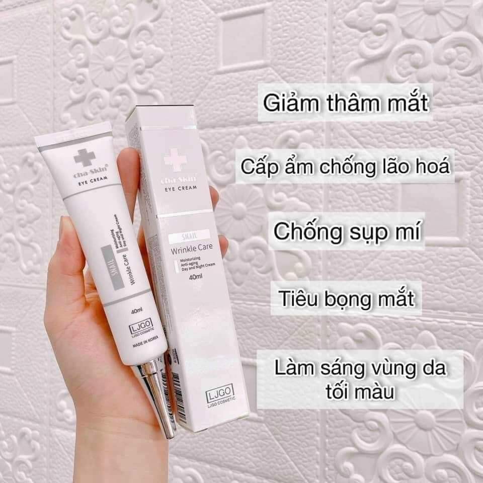 Kem dưỡng mắt LJGO Snail Wrinkle Care Cha Skin Eye Cream