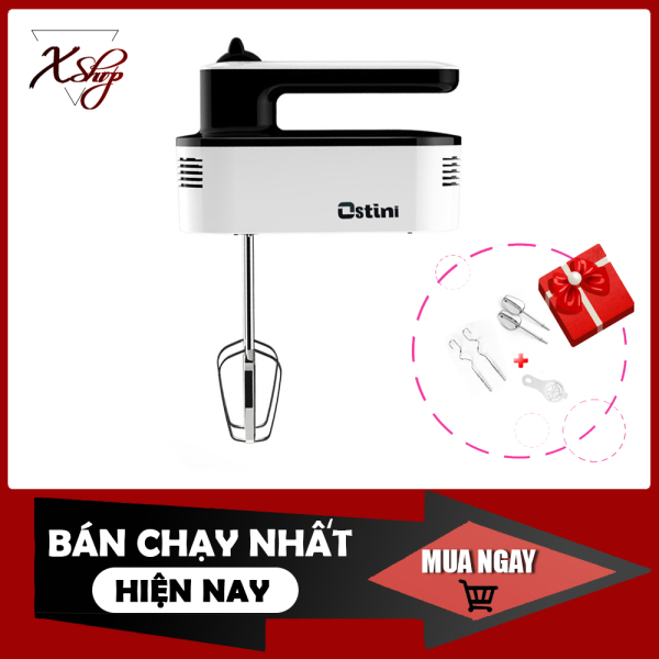 Giá bán Máy Đánh Trứng Cầm Tay Mini Để Bàn Ostini Máy Nhào Bột 5 Chế Độ Nhồi Bột Trộn Bột Đánh Bọt Cà Phê Đa Năng Que Inox Chống Gỉ Thiết Kế Gọn Nhẹ - TẶNG KÈM ĐẾ ĐỂ BÀN VÀ MUỖNG TÁCH TRỨNG