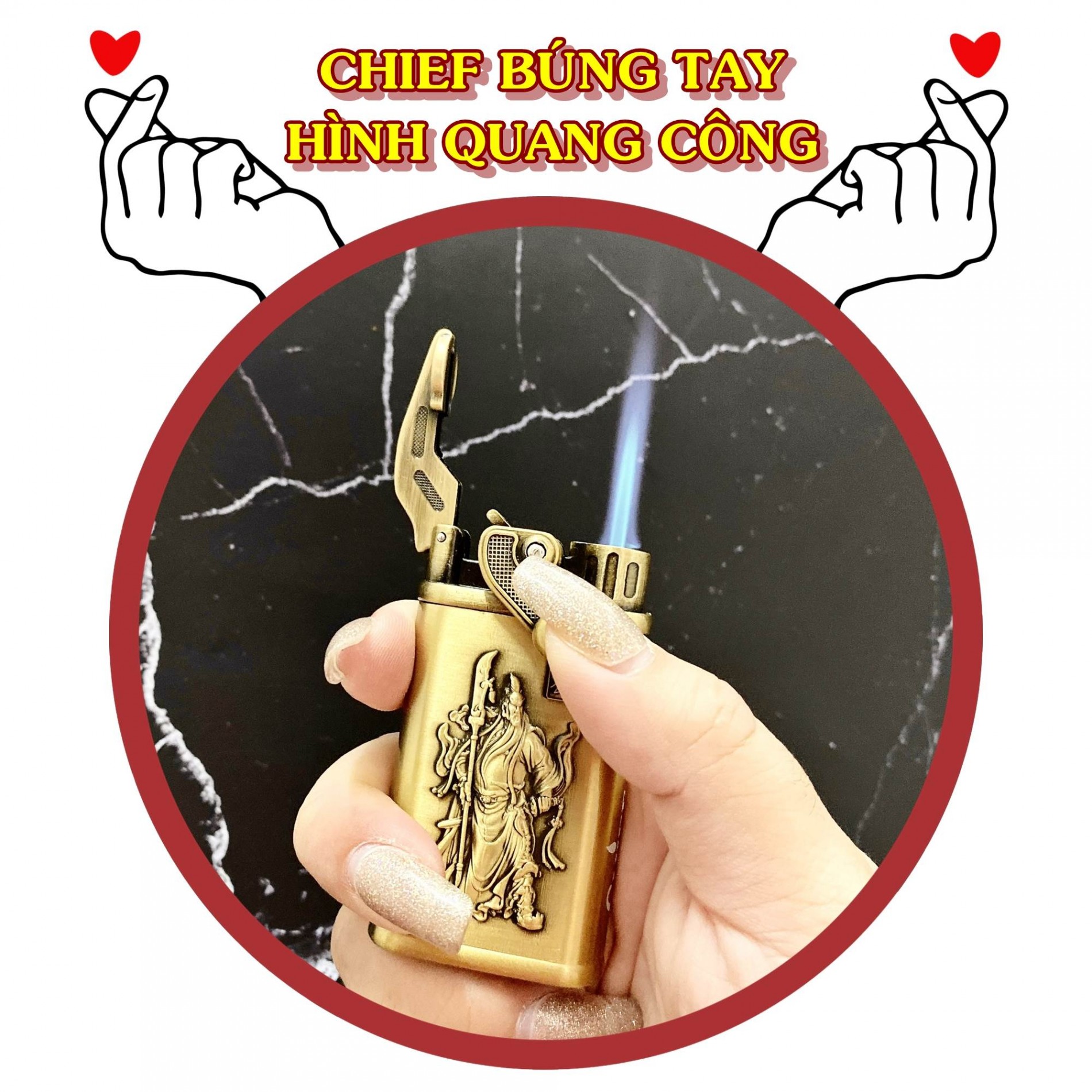 bật lửa CF020 chief quan công búng tay đánh lửa - xài gas