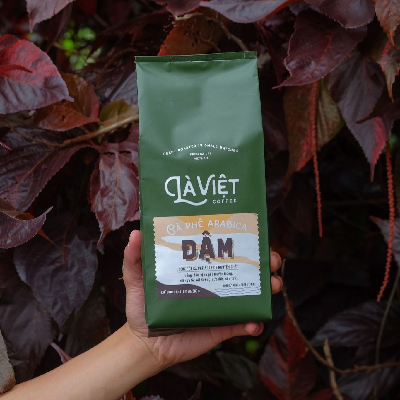 Cà Phê Bột LÀ VIỆT ĐẬM 100% Arabica 500g Vị Đắng, Đậm