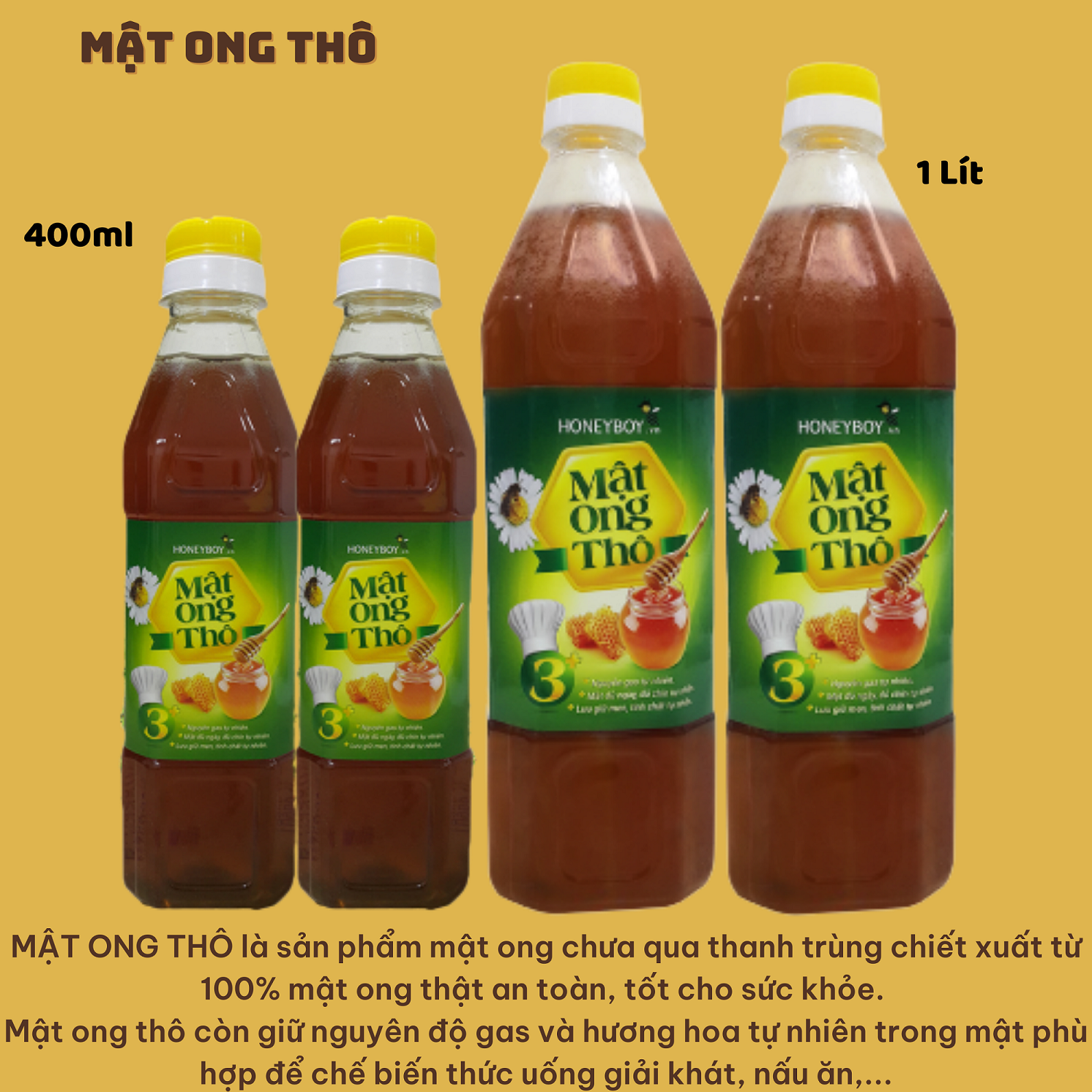 Bộ 2 Mật ong Thô HONEYBOY 1000ml