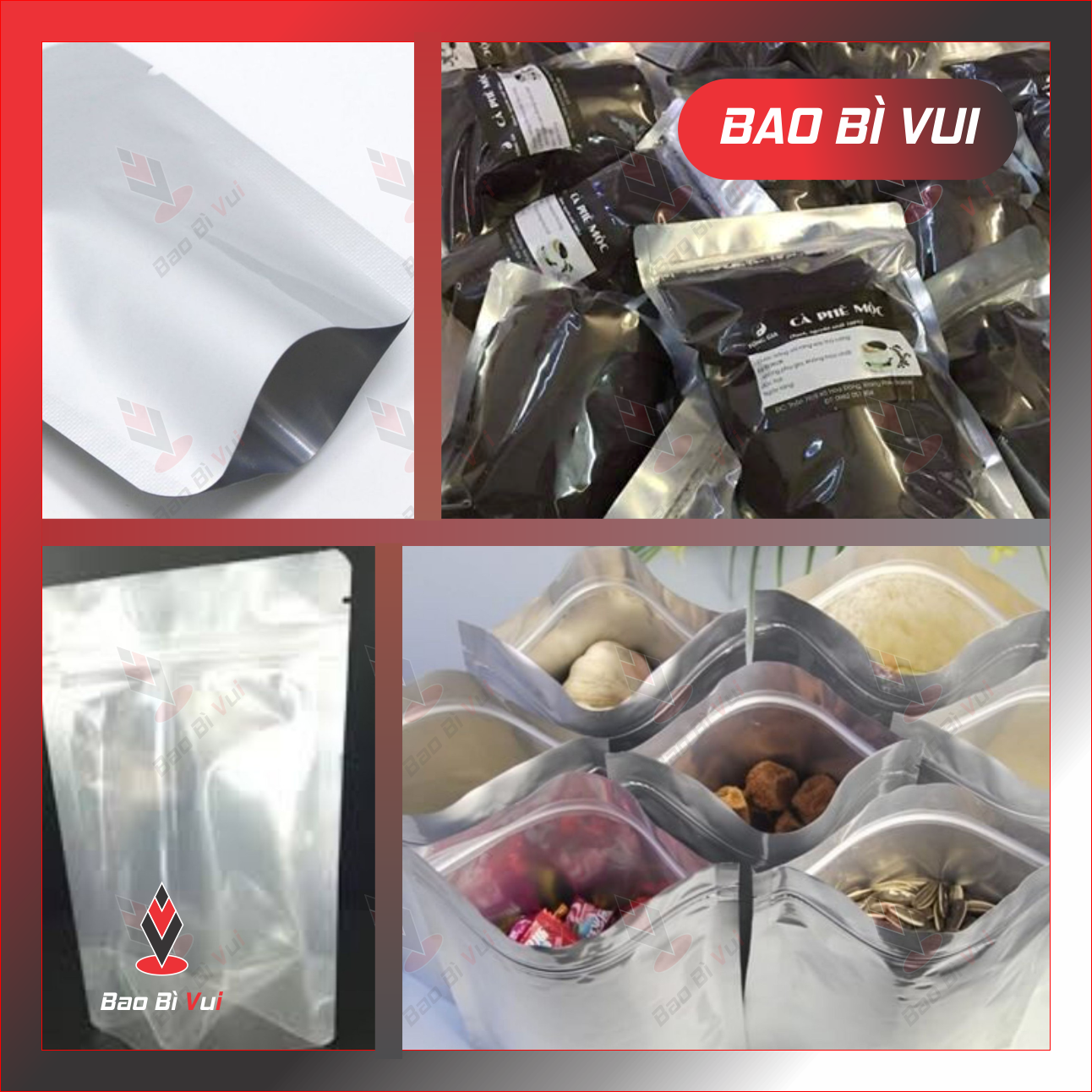 Túi zip 2 mặt bạc