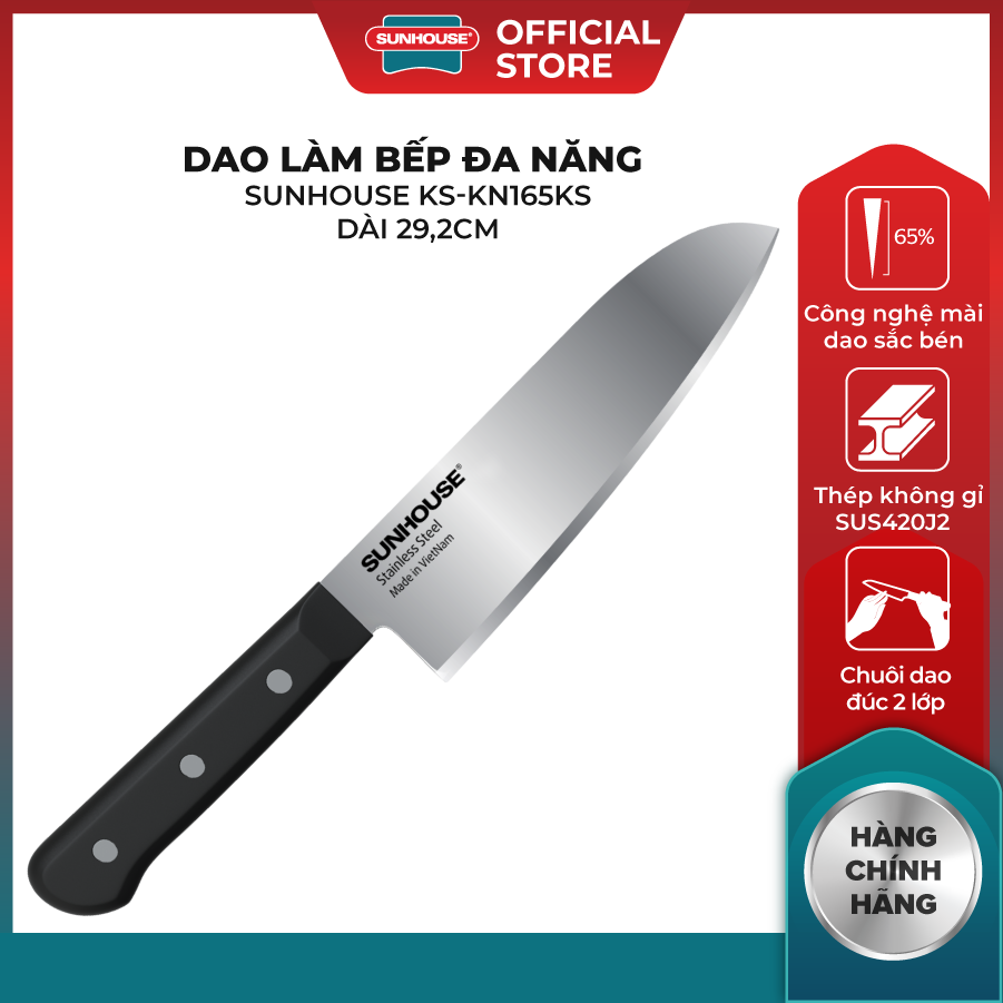 BÁO GIÁ Dao Làm Bếp Đa Năng Eco Family Sunhouse Ks-kn165ek | Shopee Lazada Sendo Tiki mới nhất 8 Dao làm bếp đa năng Eco Family Sunhouse KS-KN165EK