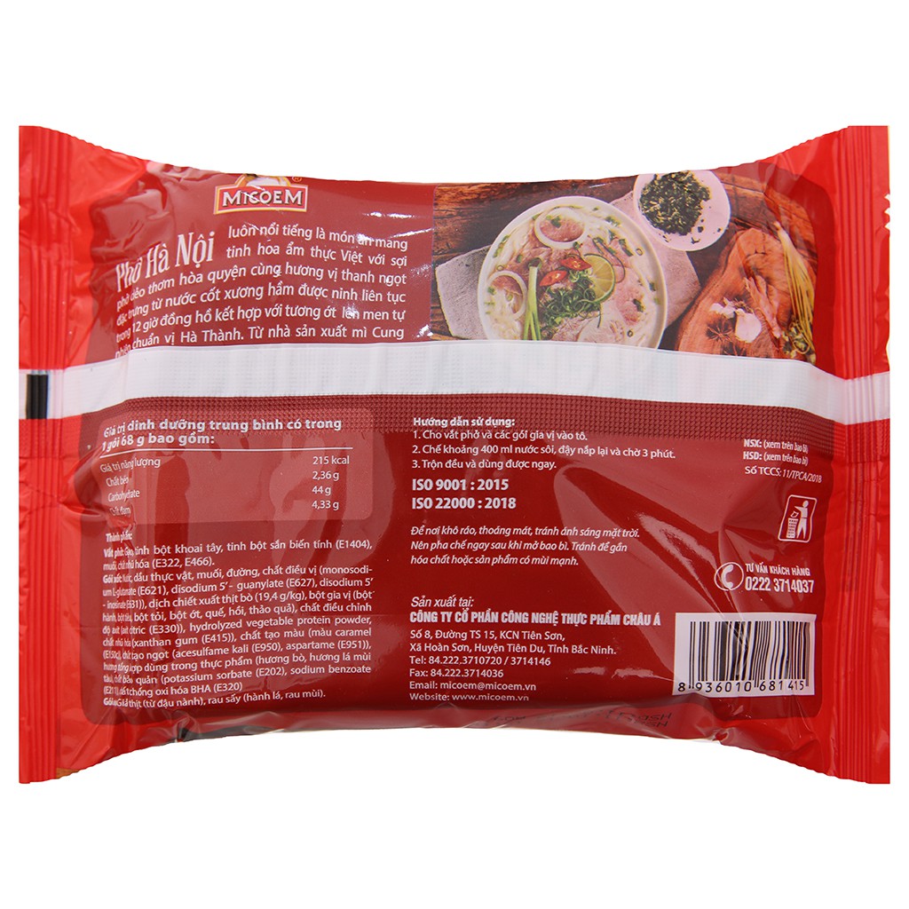 Cung Đình Phở Hà Nội Gói 68G - Bò