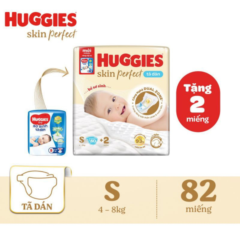 Tã dán Huggies M76/S80/L44/NB1-108