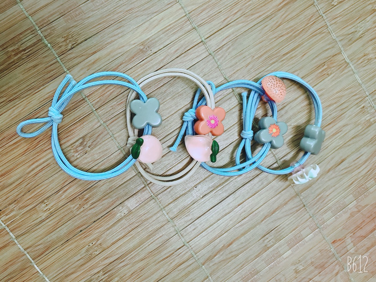 Sét 5 dây cột tóc nữ đính hoa quả siêu xinh - phukienteen