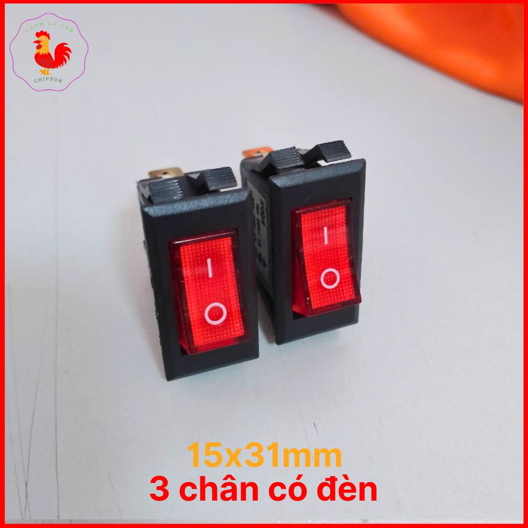 Công tắc 3 chân bập bênh có đèn KCD4