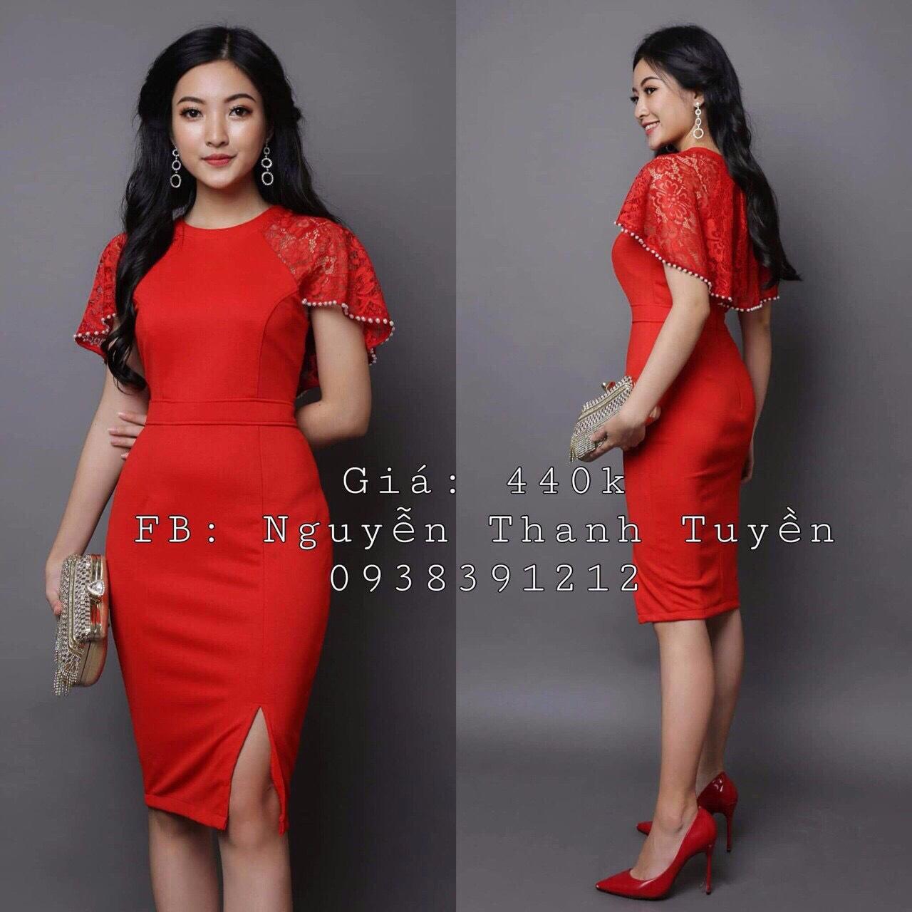 [HCM]Đầm Cát Hàn Phối Ren Siêu Xinh