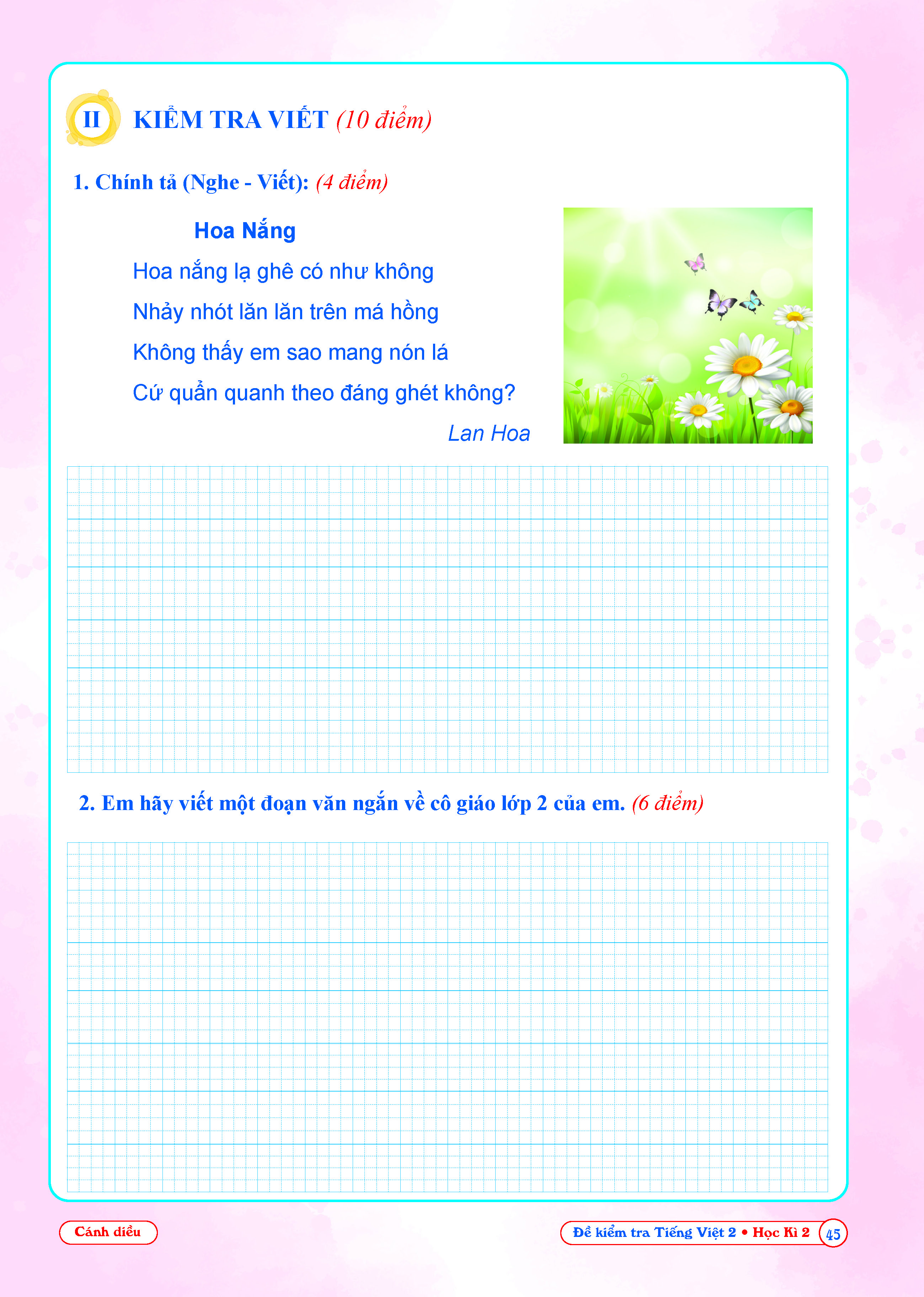 SÁCH - [ Lớp 2 - hk2 ] - Cánh diều - Đề kiểm tra tiếng việt 2 hk2