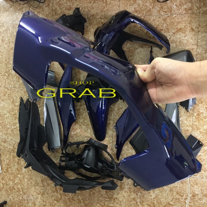 [TẶNG TEM] Bộ dàn áo xe WAVE S110 - RS110 , nhựa ABS nguyên sinh màu XANH TÍM THAN đời 2009-2010 - có TẶNG BỘ TEM XE cao cấp.