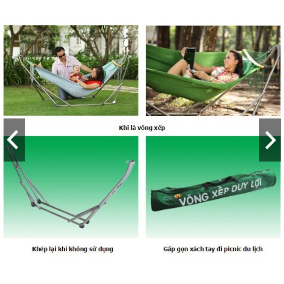 Võng xếp Duy Lợi - Cỡ lớn (Kèm lưới võng + gối)