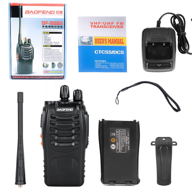 Combo 02 Máy bộ đàm Baofeng 888s (Giá rẻ, Siêu Bền, Loa To, Cư Ly Liên Lạc 1>3km, Bảo Hành 12 Tháng)