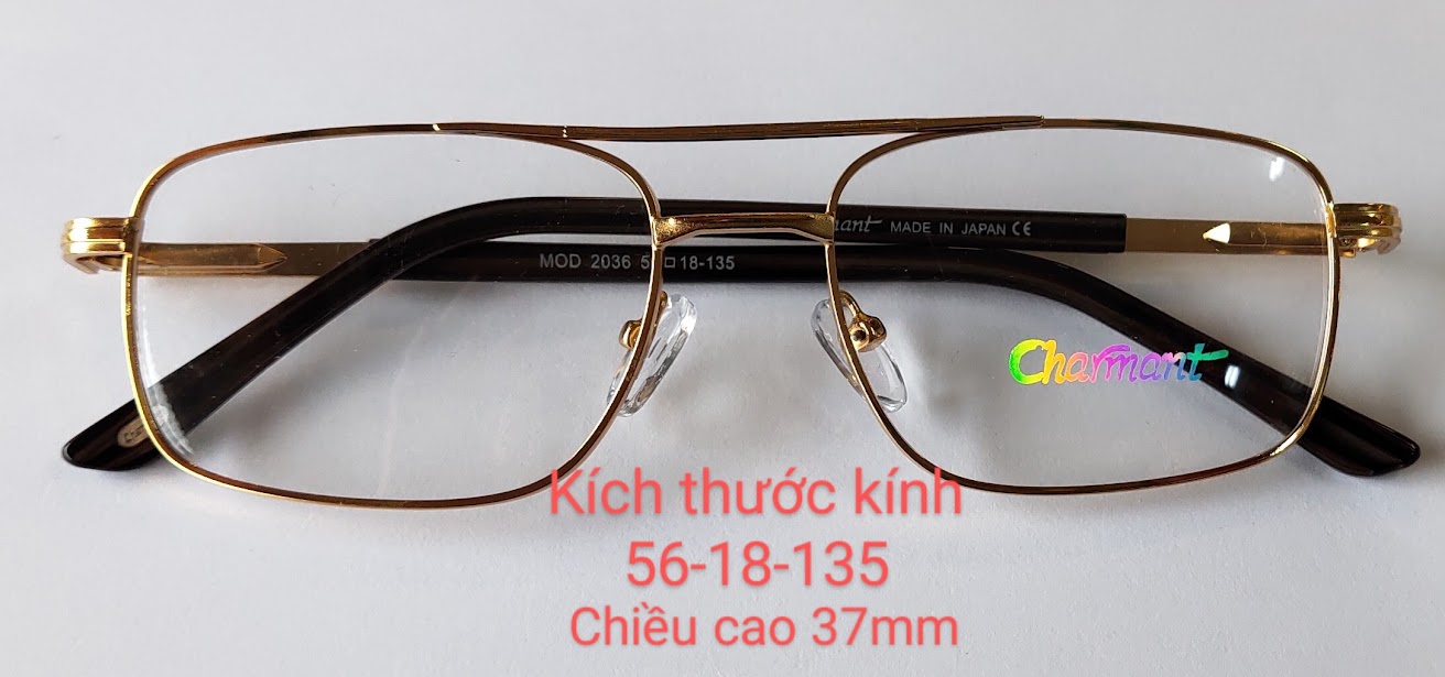 Gọng kính chamat 2 cầu ; lắp kính cận, viễn ,lão .v.v