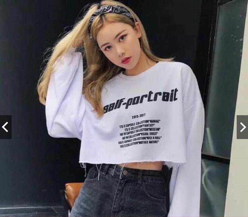 ÁO TAY DÀI CROPTOP FORM RỘNG CÁ TÍNH D546 XƯỞNG TRÙM SỈ GIÁ RẺ