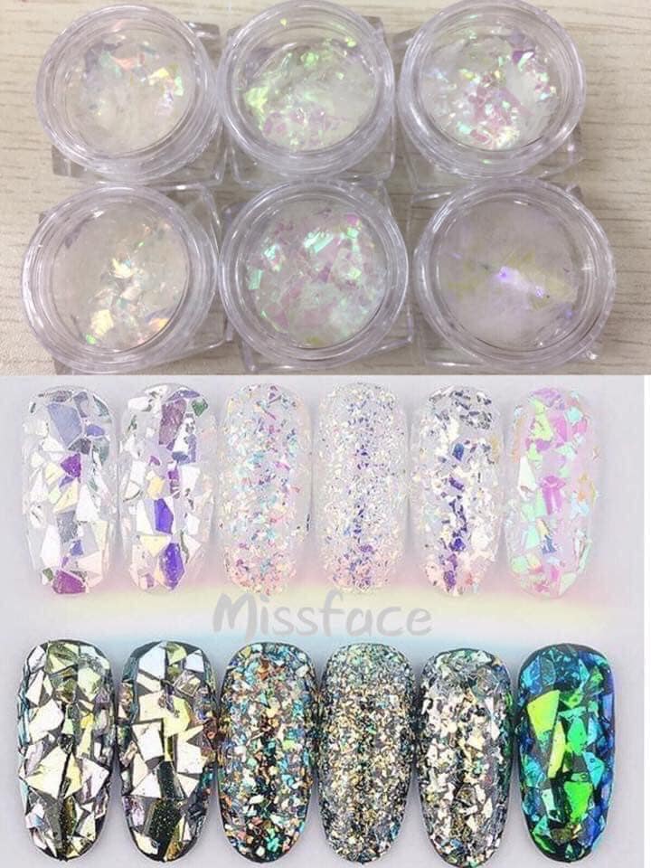 Set xà cừ giấy ánh trắng 6 hũ