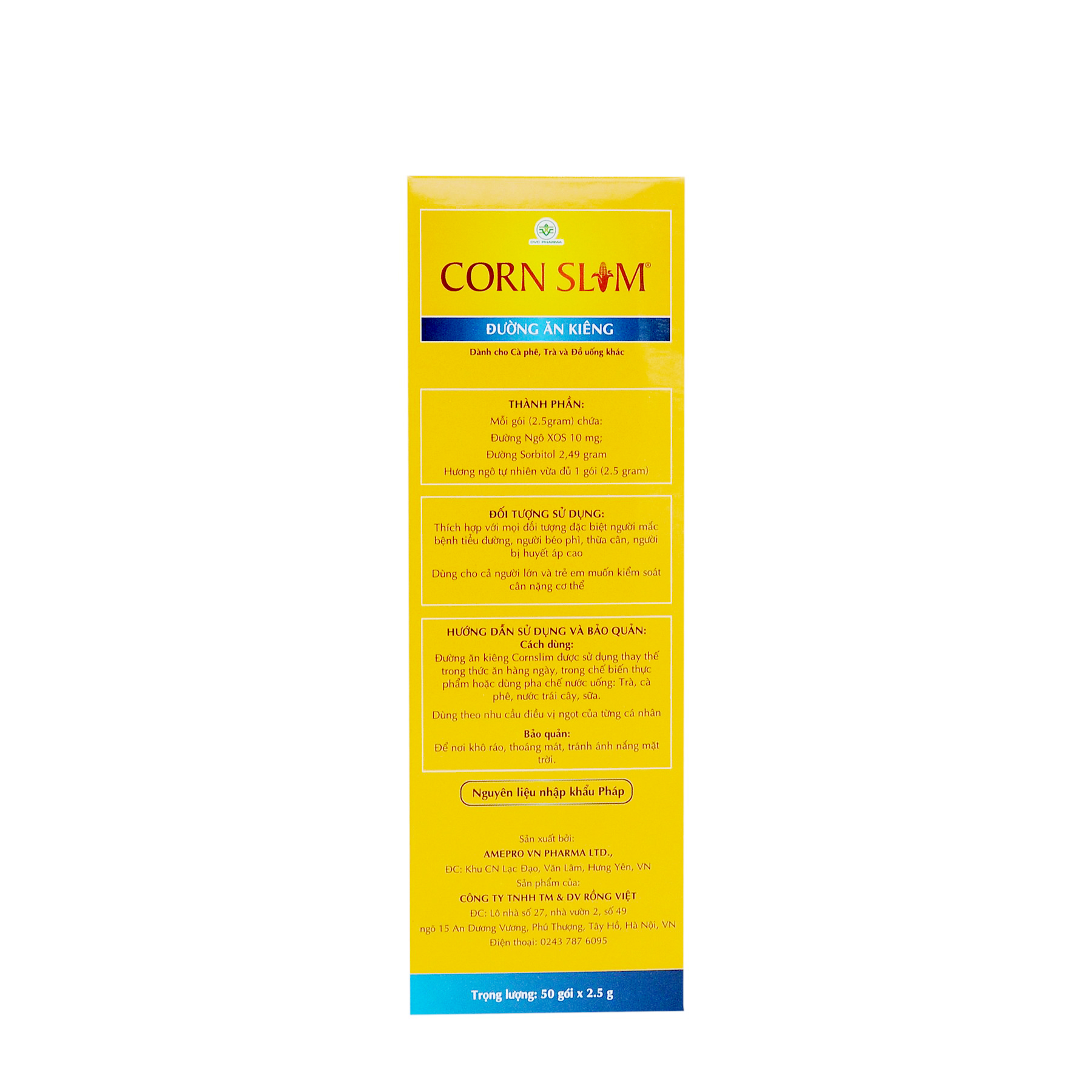 ĐƯỜNG BẮP CORN SLIM (50 gói)