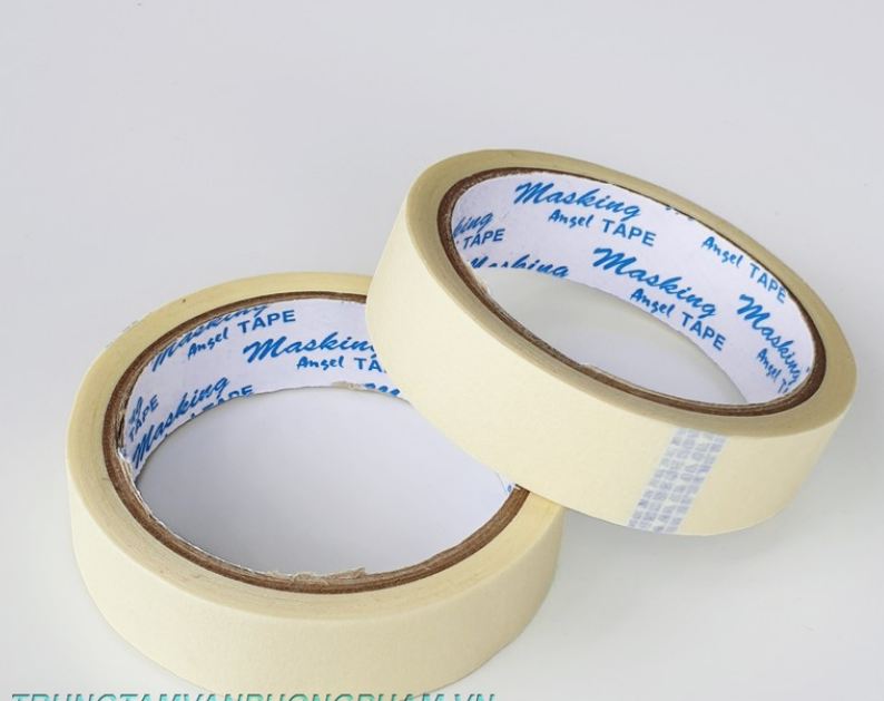 01 cuộn băng dính giấy 1cm - 2cm - 5cm dày 1.4m
