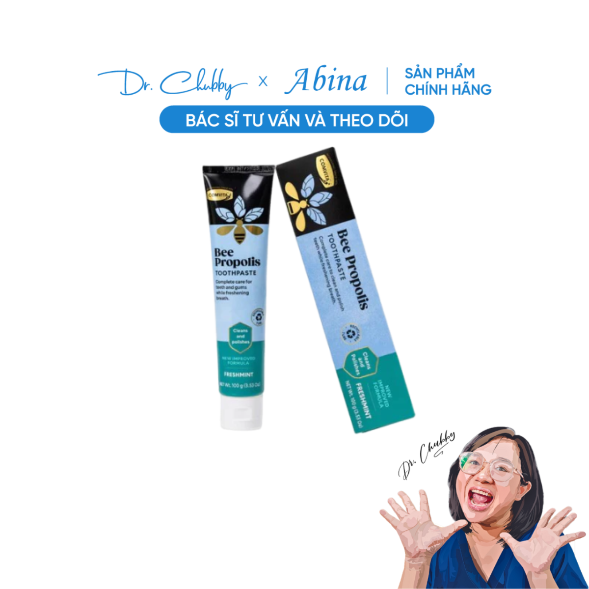 Kem đánh răng keo ong Propolis Comvita Toothpaste - Dr Chubby
