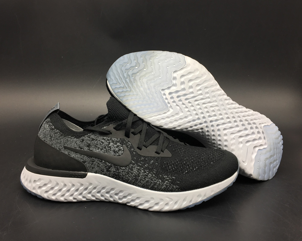 Giày Sneaker Epic React Flyknit Black White - Giày Gym - Giày chạy bộ - Giày thể thao