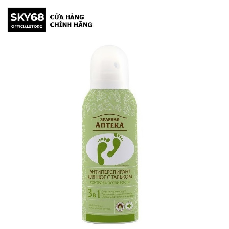 Xịt khử mùi hôi chân elenaya Apteka Kiểm soát mồ hôi (Melaleuca – xanh lá) 150 ml cao cấp