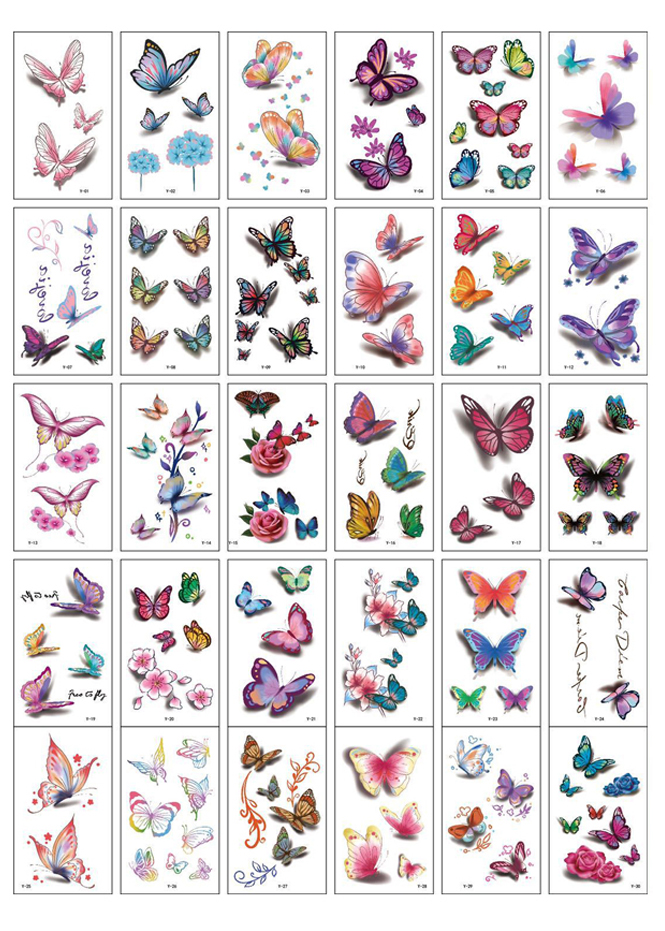 119 Hình Xăm Dán Tattoo Tha Thu Hình Bướm