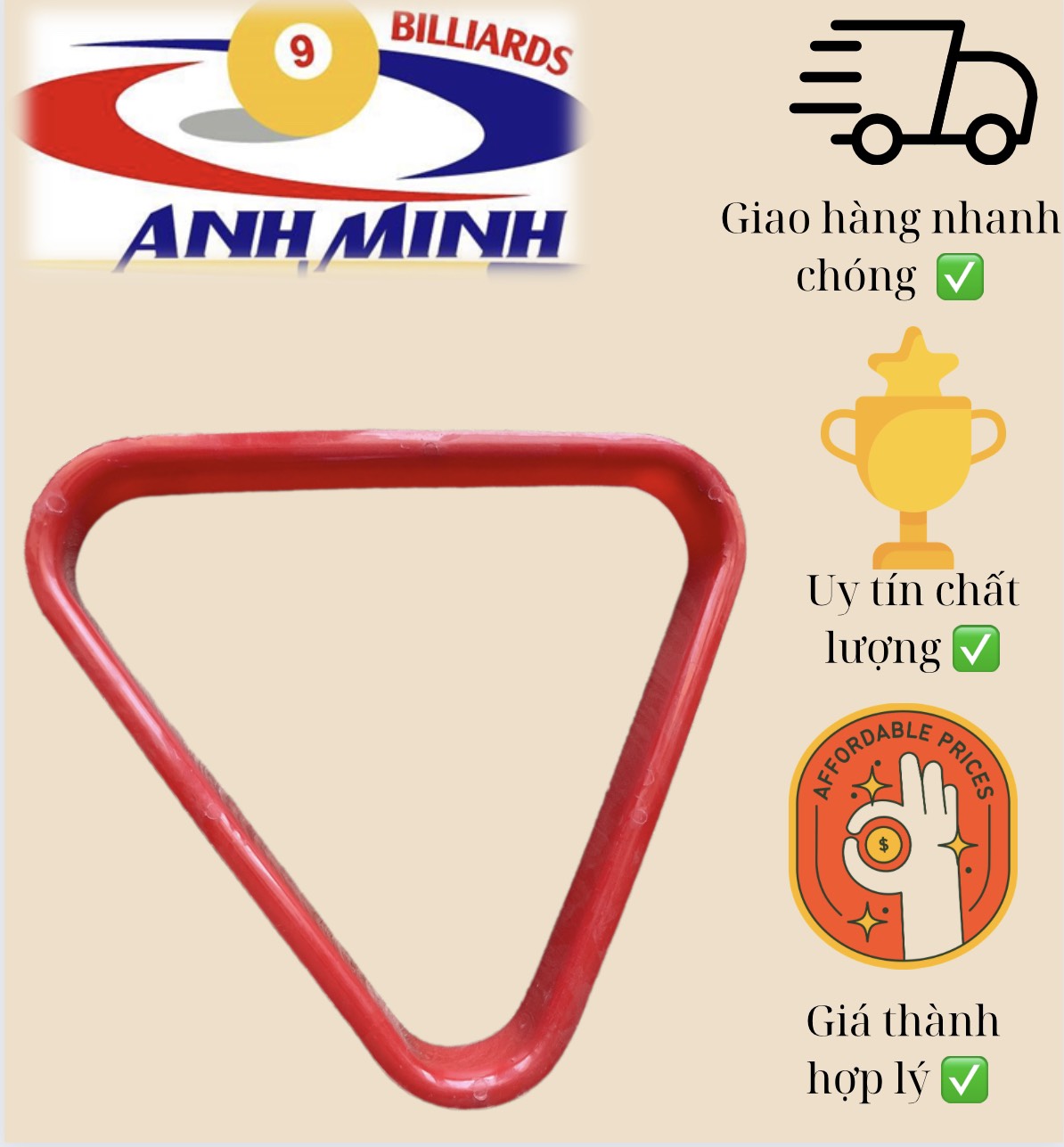 [HCM]Tam giác xếp bi (bóng) bida nhựa