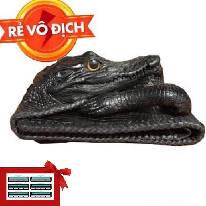 [HCM]Bóp cá sấu nguyên con đan viền Ruby Luxury RLS-VCD tặng kèm 6 lưỡi dao cạo râu kép trị giá 60.000 đ