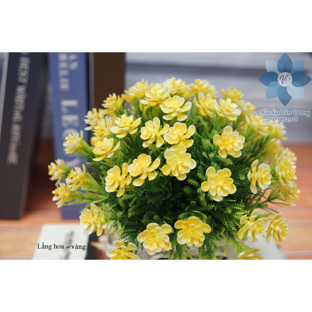 Hoa Lụa Chậu Hoa Giả Để Bàn, Lẵng Hoa