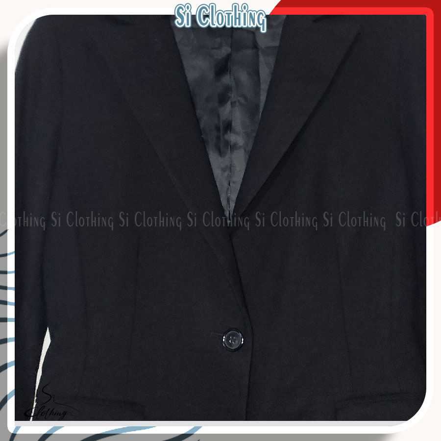 [2hand] Áo Khoác Blazer 2 Lớp Màu Đen Trơn Basic