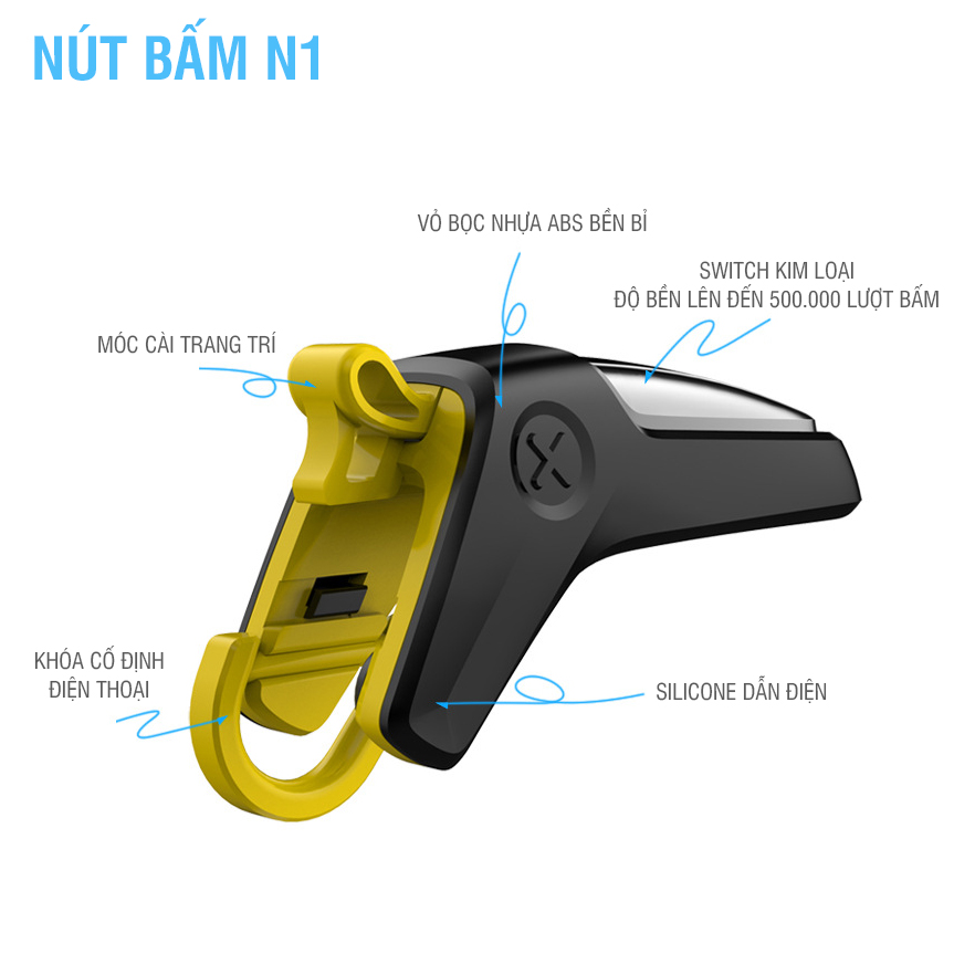Bộ nút bắn Pubg N1 | Nút bấm chơi game PUBG Mobile, Free Fire, COD