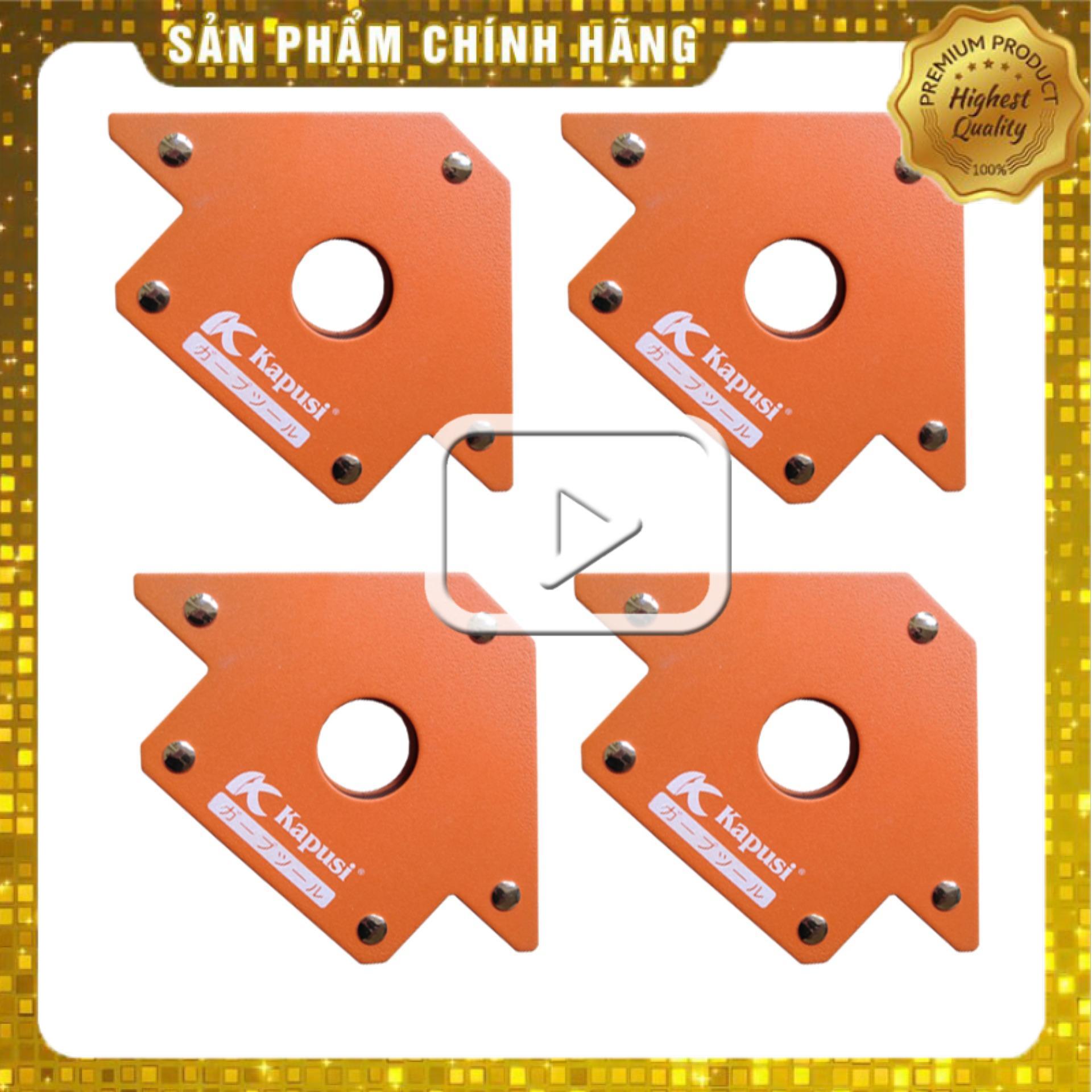 Combo 4 ke góc nam châm NHẬT Kapusi 22 kg - Sử dụng để cố định khung sắt theo góc 45/90 độ (bằng lực hút nam châm) trong gia công sản phẩm về sắt Sử dụng nam châm vĩnh cửu.