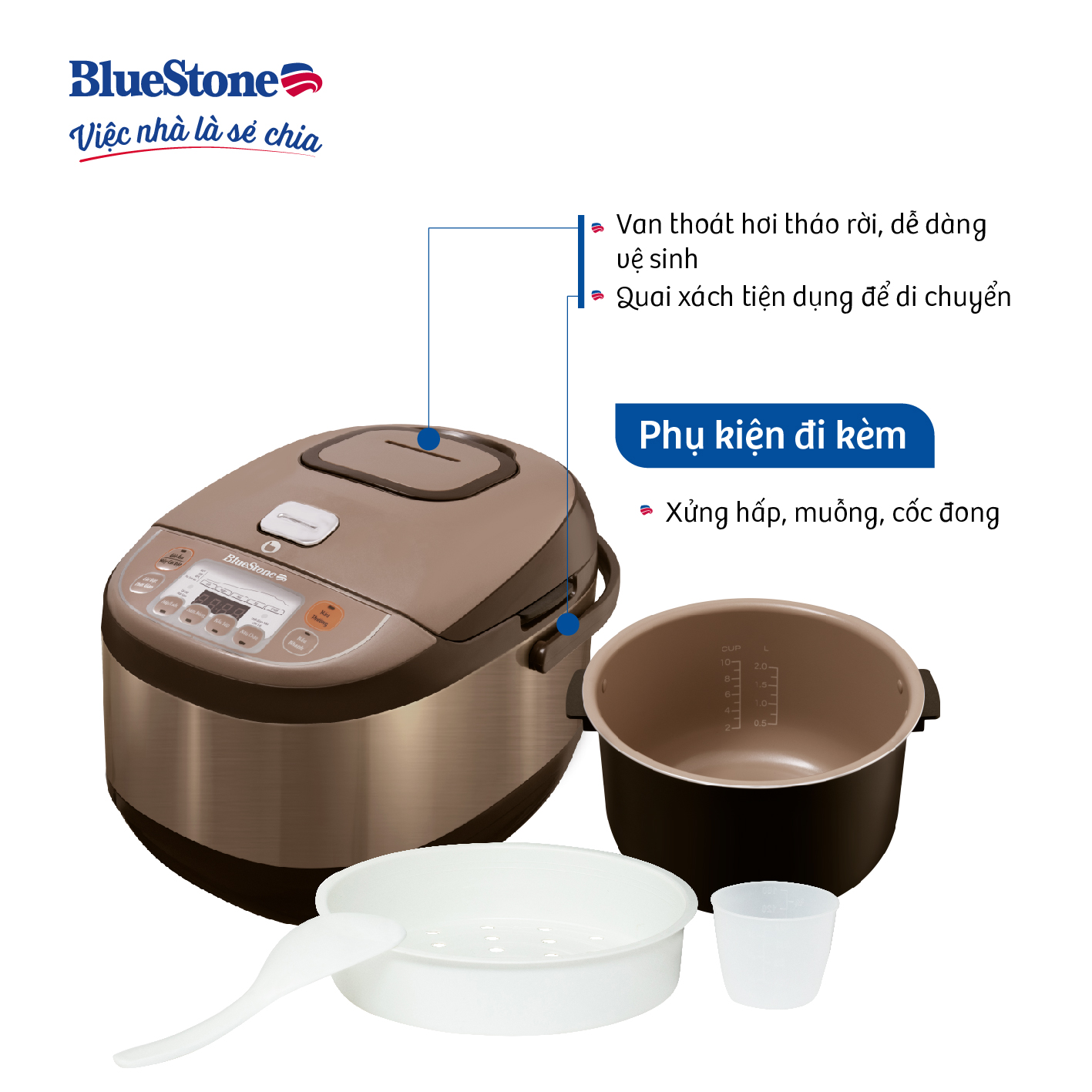 Nồi cơm điện tử BlueStone RCB-5936 - 1.8L