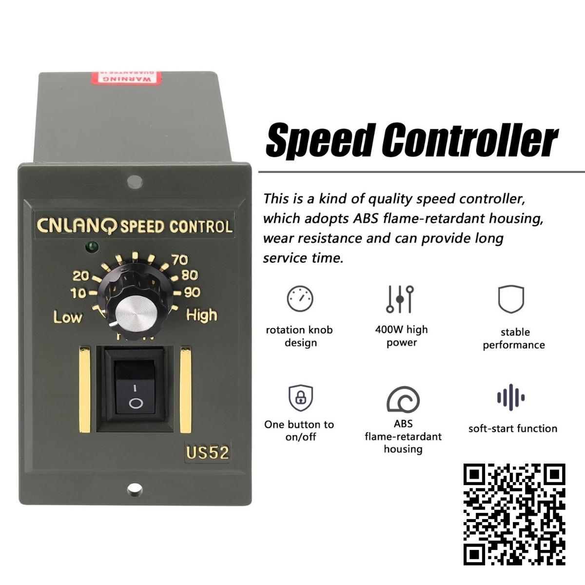 Bộ điều khiển tốc độ động cơ us-52 speed unit điều chỉnh tốc độ công suất 60w, 90w, 120w, 160w, 180w, 250w, 400w