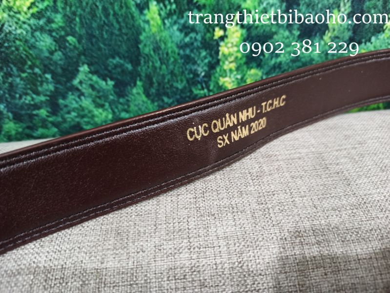 Dây thắt lưng bảo vệ da màu nâu mặt vàng